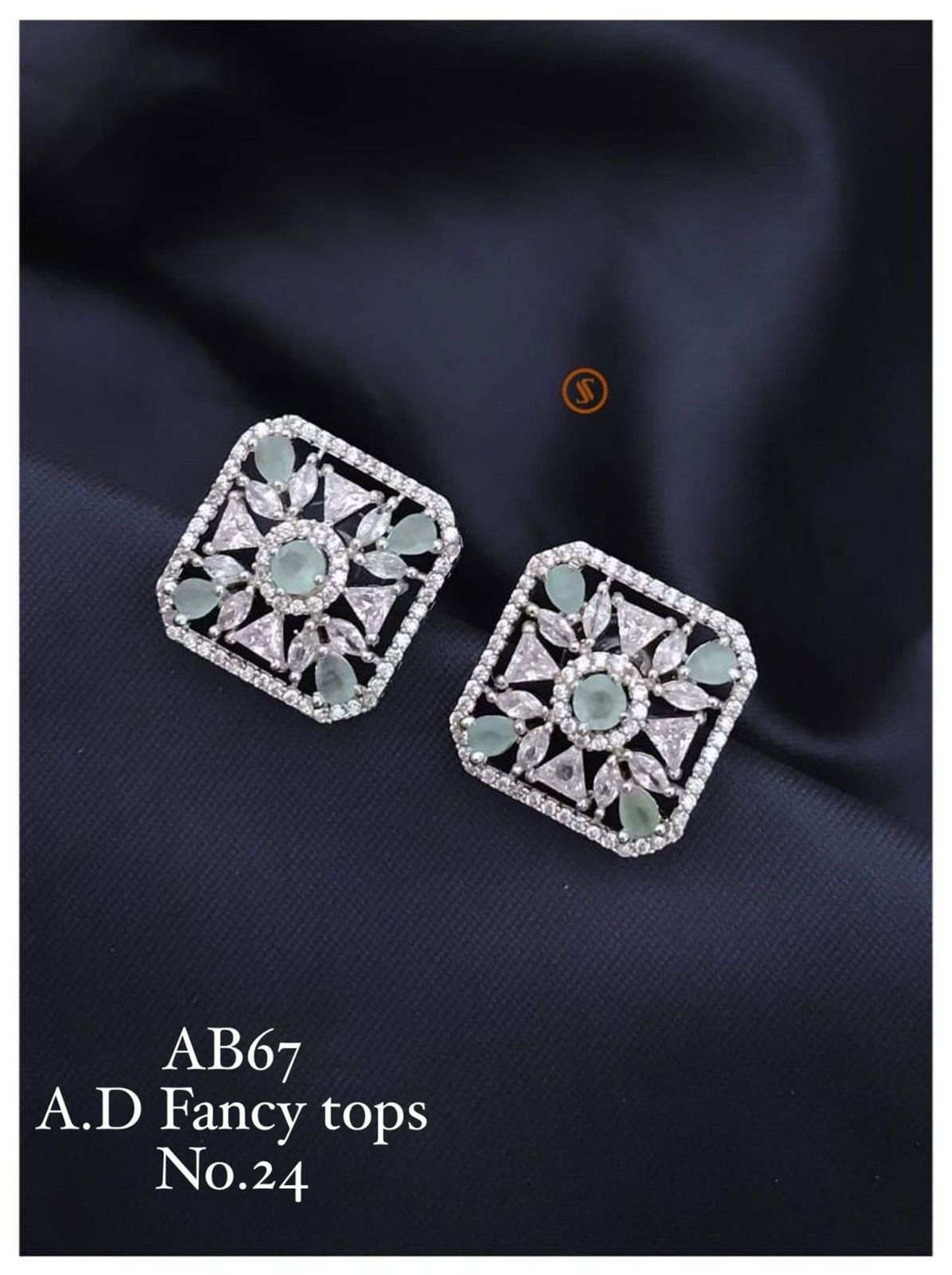 31 AB AD Silver Diamond Fancy Earrings Wholesale Market In Surat
